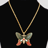 enamel charm necklace, cloisonne butterfly necklace