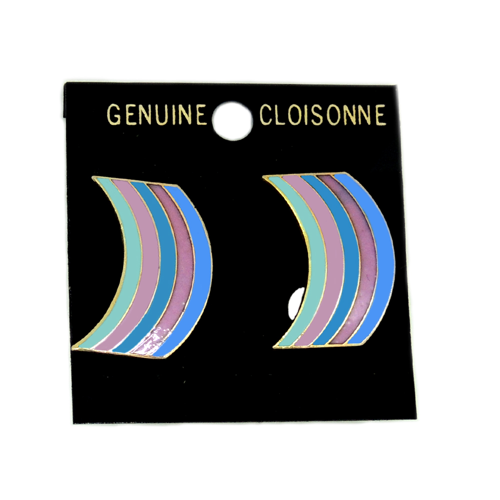 hard enamel stud earrings-rainbow