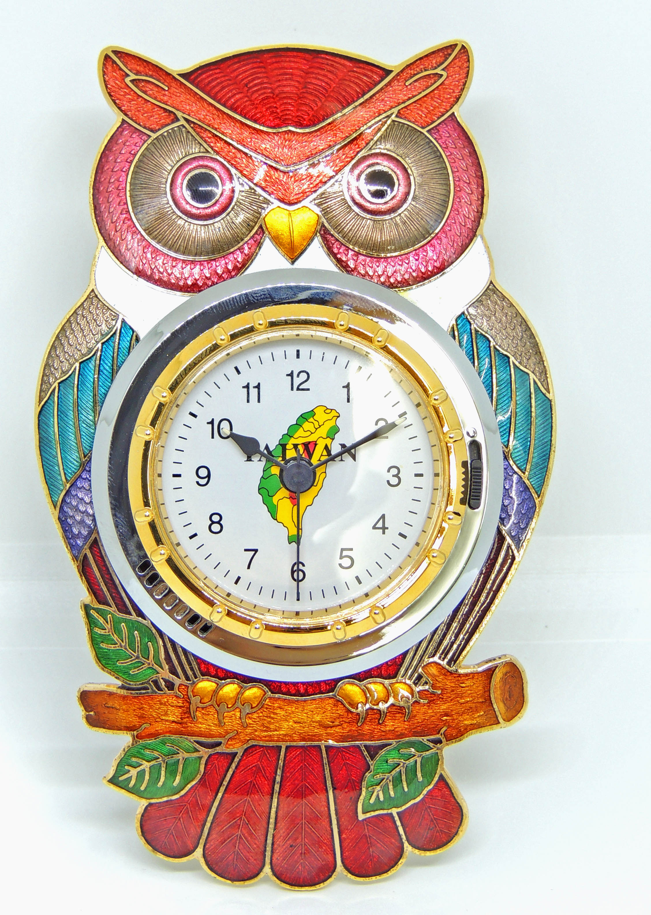 desk clock-table clock-alarm clock-cloisonne owl shaped desk clock-stand