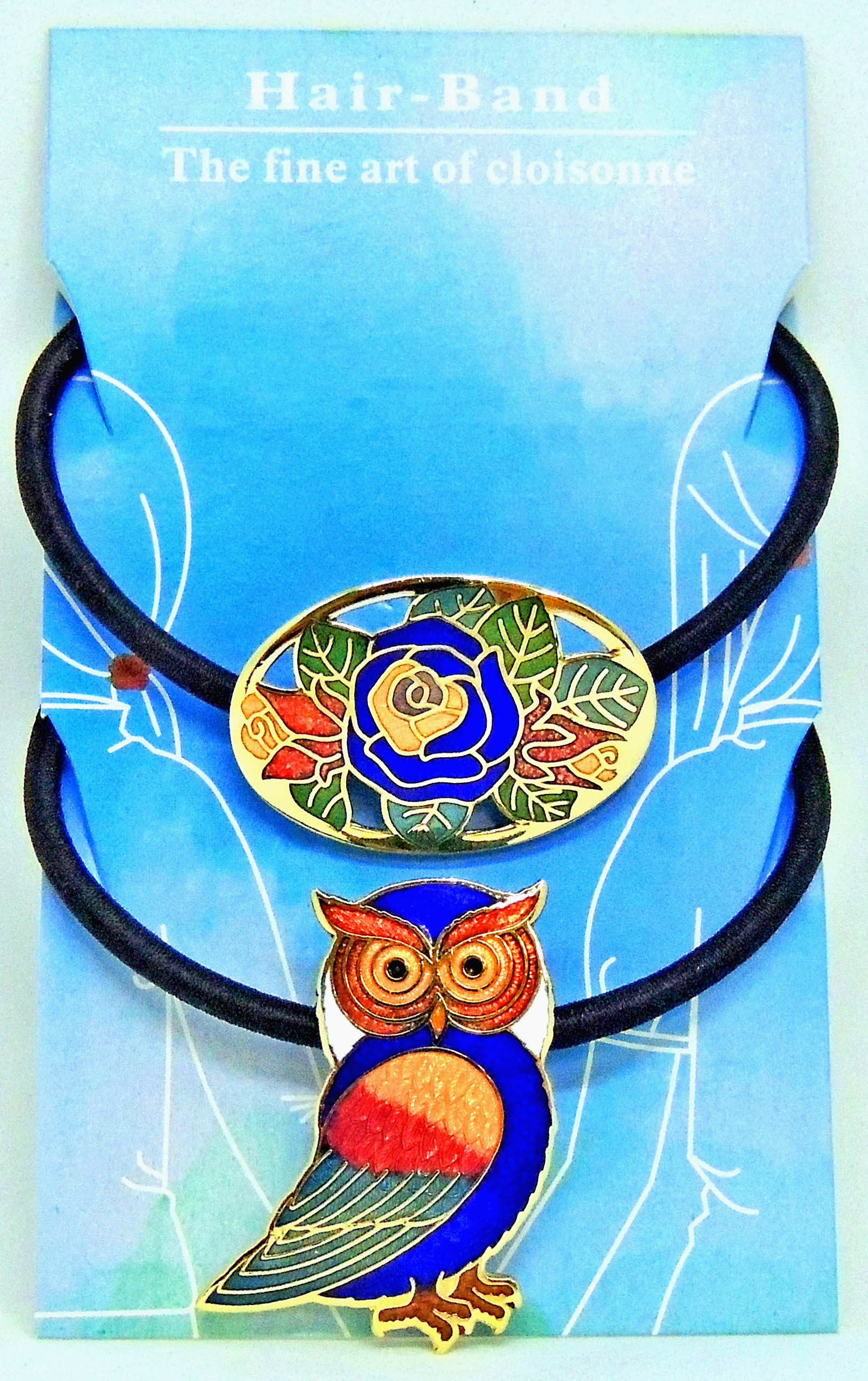 ponytail holder-hair accessories for women-cloisonne ponytail holder-owl