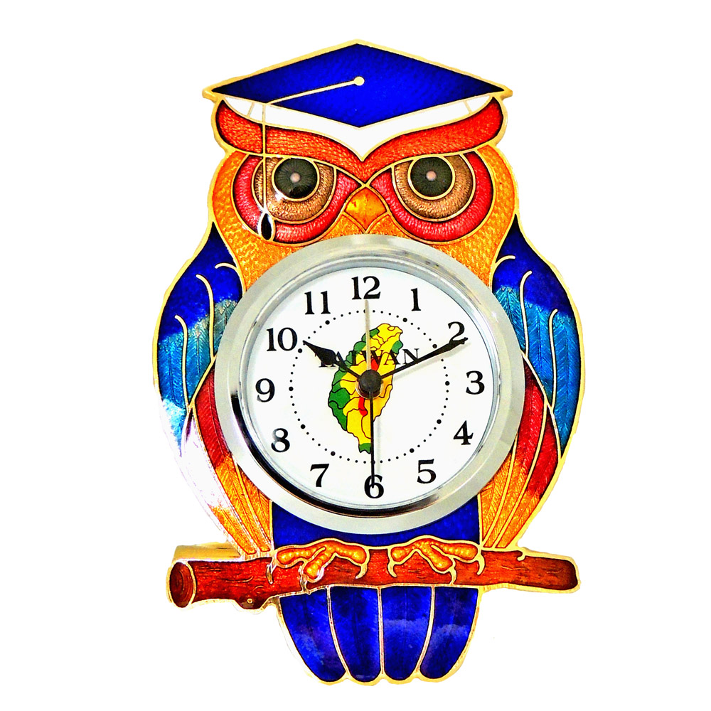 desk clock | alarm clock | cloisonne Dr owl desk clock