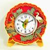 table clock | alarm clock | cloisonne plate shaped table clock