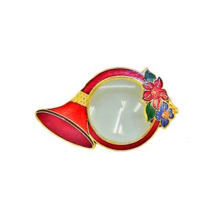 magnifier | pocket magnifier | cloisonne french horn magnifier necklace 