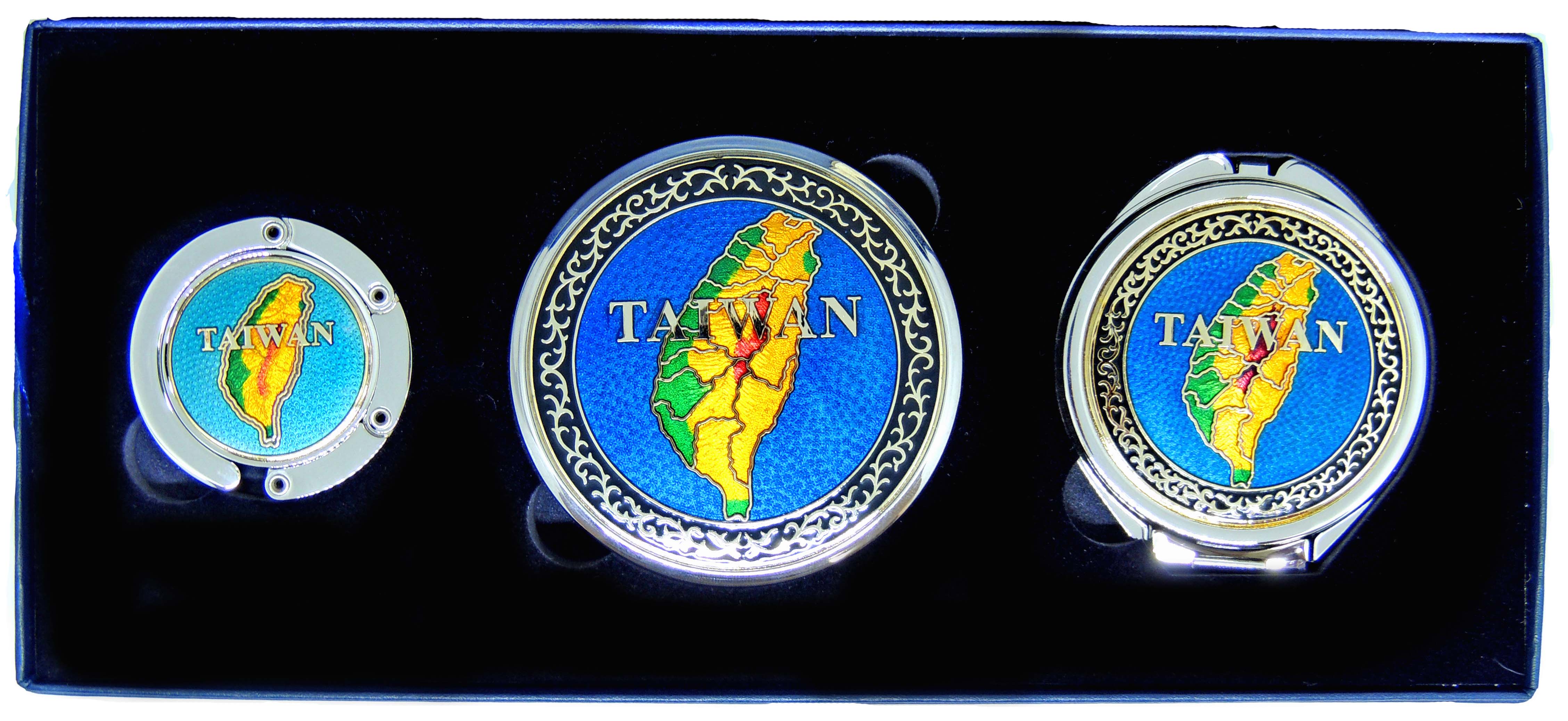 magnfier & compact mirror & bag hanger set-cloisonne magnfier & compact mirror & bag hanger set-Taiwan