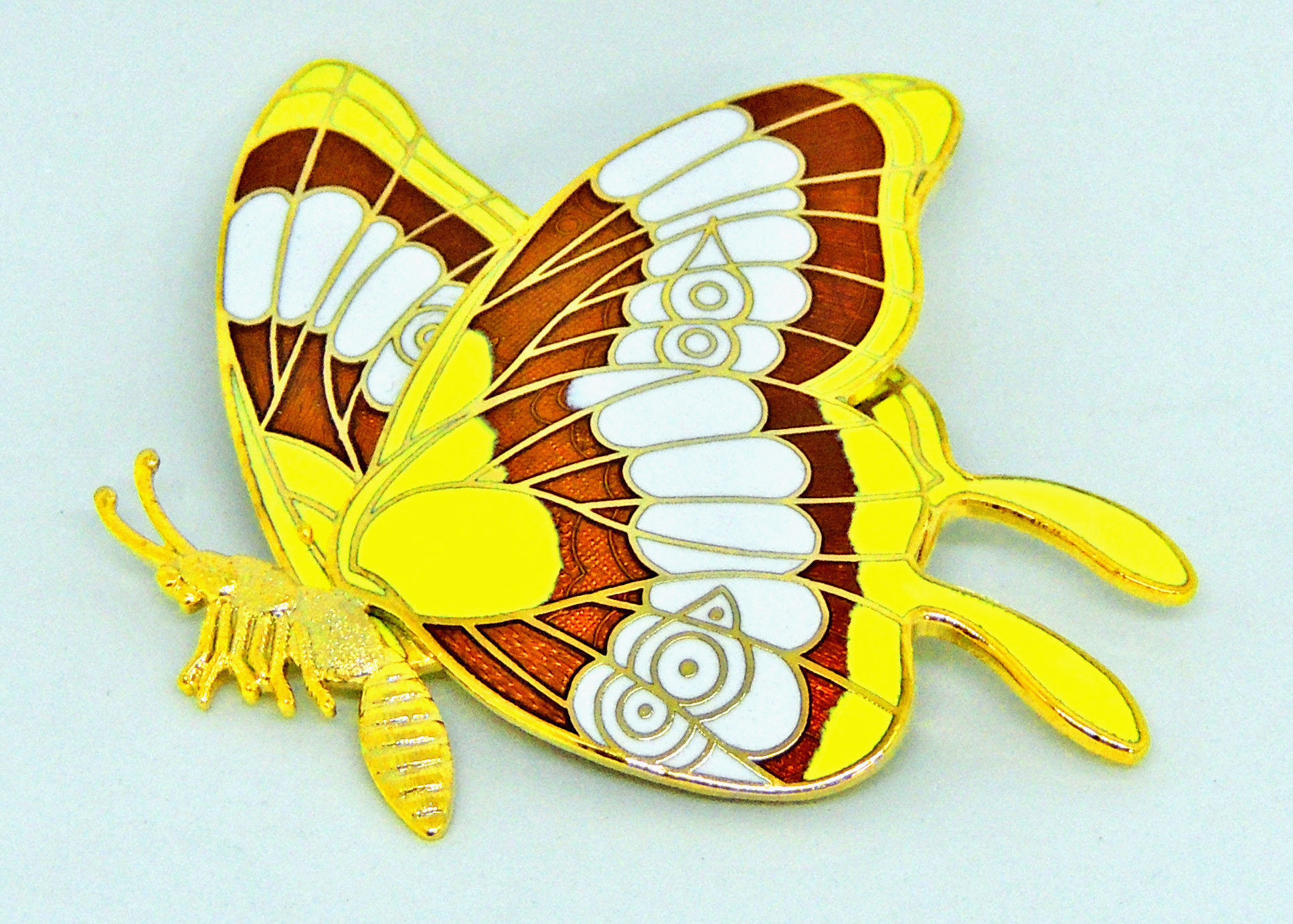 metal brooch-enamel pins-cloisonne butterfly brooch.jpg yellow