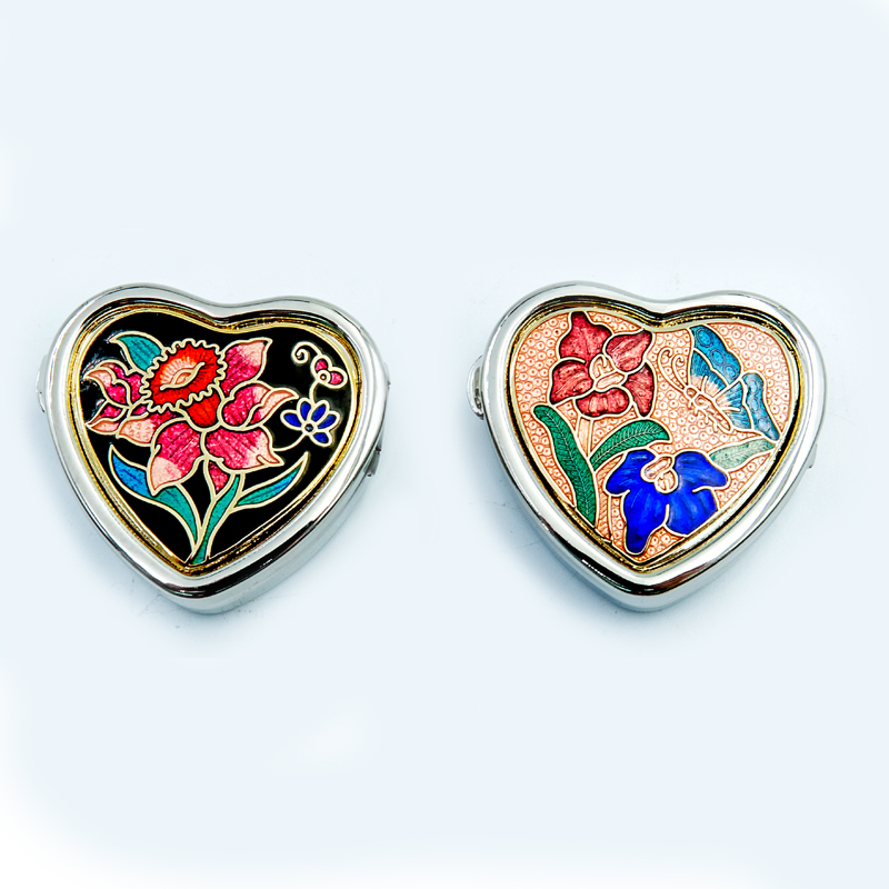 cloisonne min heart ring box