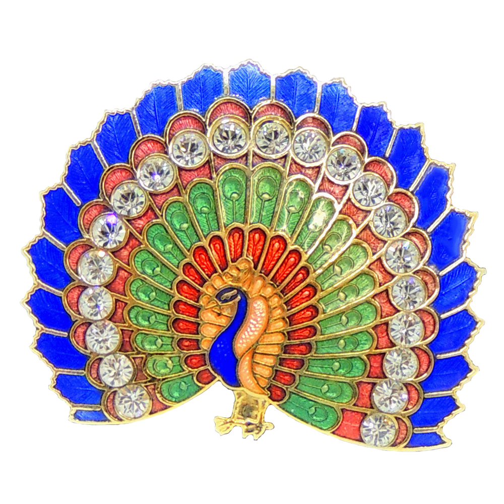 enamel brooch-cloisonne brooch-peacock pattern