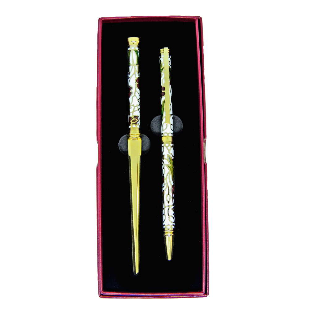 ballpoint pen & letter opener set-cloisonne ballpoint pen & letter opener set